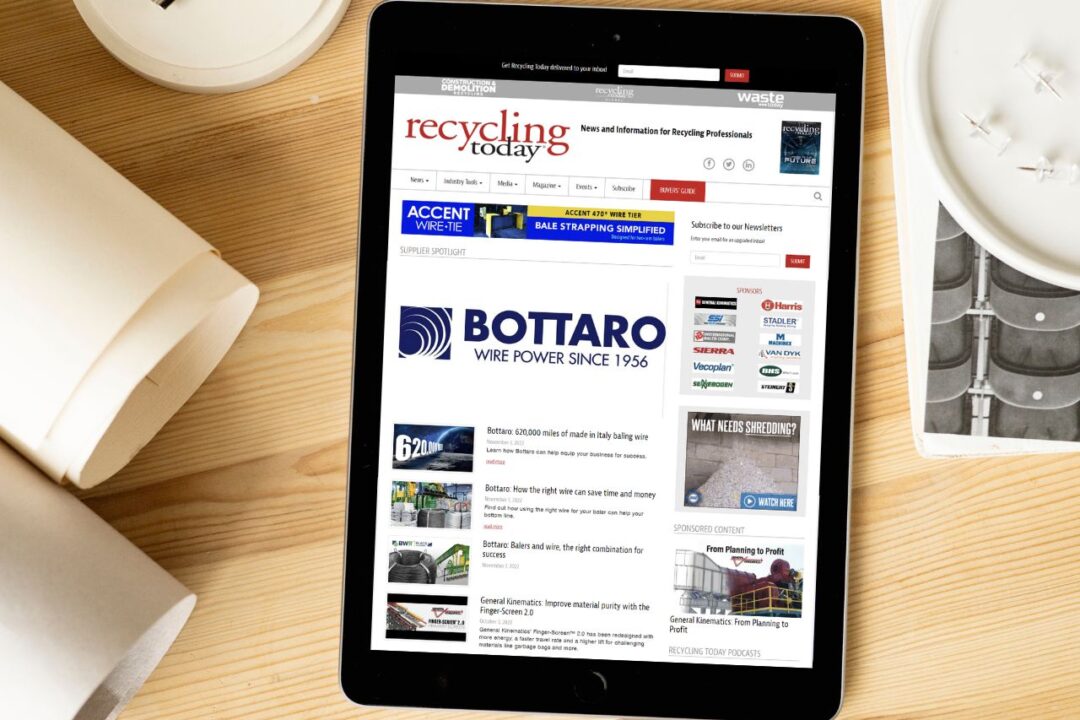 Recycling Today dedica la rubrica di novembre a Bottaro